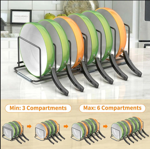 Organisateur de cuisine moderne en métal pour armoire, support de rangement pliable pour casseroles et planches à découper, type sur pied - Product Image 3