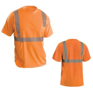เสื้อยืดทำงานก่อสร้างแขนสั้นสะท้อนแสงสำหรับผู้ชาย ผ้าฝ้าย 100% จากโรงงานโดยตรง - Product Image 5