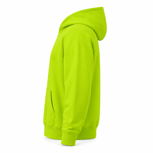 Sweat à capuche unisexe premium en molleton de coton épais, coupe oversize, sans cordon, avec poche kangourou, couleur vert lime néon, style streetwear, personnalisable - Product Image 6