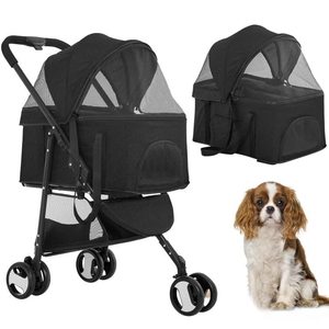 Cochecito para mascotas, para aventuras al aire libre, con paneles de malla con cremallera, portavasos y cabina cómoda - Product Image 1