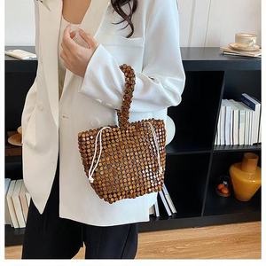 Sac à bandoulière perlé pour femme, mode, avec poignée unique et fermeture à cordon, pour usage quotidien toutes saisons - Product Image 1