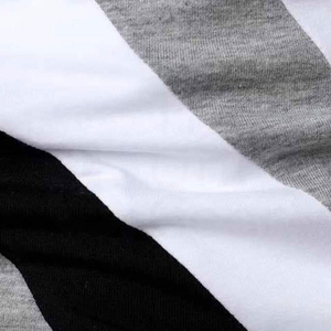 Polo à manches courtes pour homme, style décontracté, tricoté, à blocs de couleur, rayé, gris, blanc, noir - Product Image 5