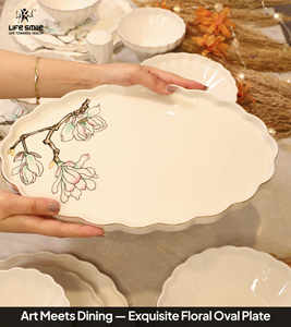 Service de table de luxe haut de gamme en porcelaine fine, 29 pièces, avec une élégance florale raffinée - Product Image 5