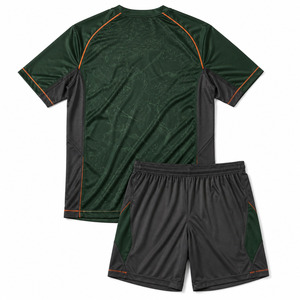 Kit d'équipement de football en salle OEM Premium, ensemble maillot et short de futsal personnalisé vert foncé graphite, fournisseur - Product Image 3