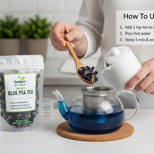 Sachets de thé biologique aux fleurs de pois papillon, boisson à base de plantes favorisant la relaxation, les bienfaits détoxifiants et une routine de style de vie sain - Product Image 3