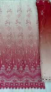 Tissu de soie perlé de haute qualité, fait main, importé, pour robes de mariée, confection de vêtements de haute couture et vêtements ethniques de créateurs. - Product Image 2