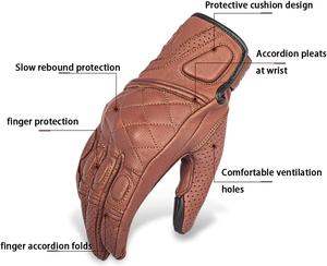Guantes de Motocicleta de Cuero Premium, Palma Reforzada, Unisex, Antideslizantes, con Pantalla Táctil, Cierre de Velcro, Equipo Deportivo - Product Image 3