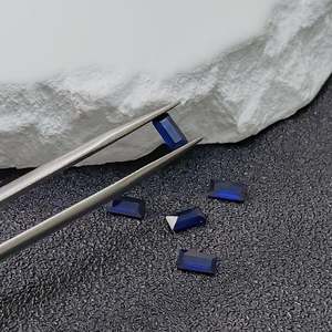 Espinela Azul Intensa Rectangular Facetada, Gema Suelta de Talla Esmeralda Pequeña, Espinela Azul para Joyería al por Mayor - Product Image 3