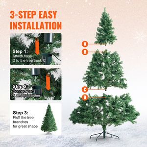 Albero di Natale Artificiale Preilluminato da 2,3 m con 550 Luci LED Multicolore e 1346 Punte di Rami, Decorazione Completa per Feste Natalizie - Product Image 5