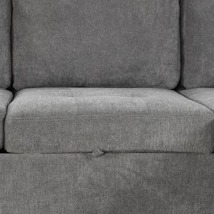 Divano letto componibile a L da 83,5 pollici con ampio spazio contenitore, due portabicchieri e due porte USB, per soggiorno - Product Image 5