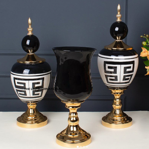 European-Style Luxury Table Ornaments Golden for Home Decoration Ginger Jars for Hotel Restaurant Table Top Accents - Product Image 4