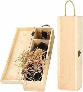 Luxury Single <b>Bottle</b> Whiskey <b>Gift</b> <b>Box</b> Handcrafted Premium Varnished Wooden Bamboo Storage with Custom Laser Embossing - Product Image 5