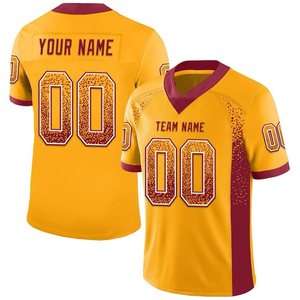 Maillot de football américain personnalisé vert et violet pour homme, manches courtes, col en V, évacuation de l'humidité, impression par sublimation, nom et numéro de l'équipe - Product Image 3
