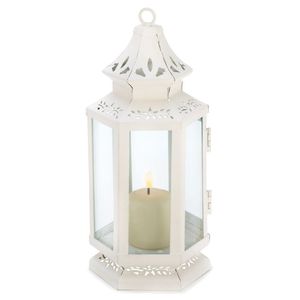 Lanterne en fer avec des travaux métalliques complexes et des panneaux en verre pour la décoration de la maison - Product Image 3