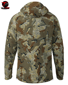 Sudadera con capucha unisex de forro polar grueso de poliéster para caza, con cremallera completa, camuflaje verde y marrón para exteriores en invierno, con capucha integrada. - Product Image 2