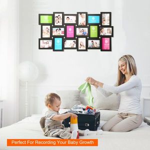 18-Picture Collage <b>Frame</b> Kit for Gallery Home Decor 4\" X 6\" Glass Protection Display <b>with</b> Wall <b>Mounting</b> Black - Product Image 4