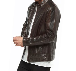 Vestes de mode pour hommes en cuir PU de qualité supérieure sur mesure avec logo avant en toile à col montant-Design Premium - Product Image 5