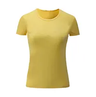 Hot Popular Unique Design OEM Custom T-Shirts Rundhals ausschnitt Langarm Baumwolle Gelb Farbe Casual Wear T-Shirt für Frauen