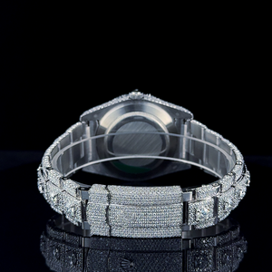 Reloj de Cuarzo de Acero Inoxidable para Hombre, con Diamantes VVS, Diseño Moneda, Elegante y Ejecutivo, Cristal de 41mm, Correa de 20mm y 25cm, Movimiento ETA, Grosor de 6mm, Botón de Presión - Product Image 5