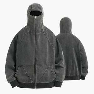 Sweat à capuche zippé intégral surdimensionné pour homme – Vente en gros, stock disponible, coton mélangé premium, imperméable, écologique, streetwear d'hiver - Product Image 1