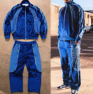 <b>Mens</b> Classic <b>Velvet</b> Track Suit Comfortable Daily Wear Set - Product Image 2