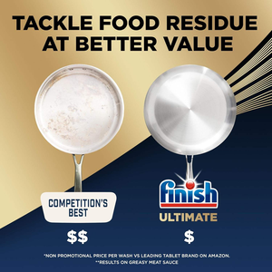 Cápsulas para Lavavajillas Finish Ultimate, Detergente para Lavavajillas Sin Enjuague Previo, Elimina las Manchas Difíciles, con Tecnología CycleSync - Product Image 3
