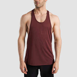 Custom Men's Polyester/Nylon Quick Dry Breathable Crew Neck Solid Color <b>Athletic</b> Tank Top OEM ODM - Product Image 1
