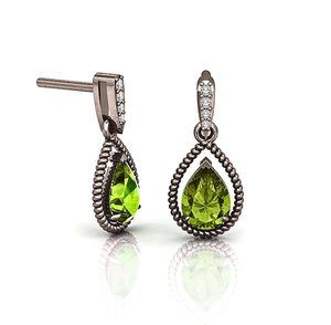 Pendientes de Peridoto en Oro de 14K sobre Plata de Ley 925, Joyería de Lujo para Mujer, Ideal para Fiestas y Regalos - Product Image 3
