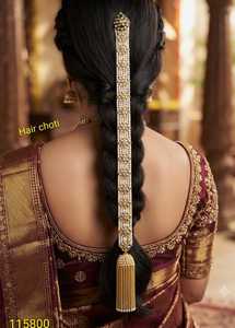 Luxury Bridal Hair Choti Traditional <b>Braid</b> Hair <b>Accessory</b> Pearl Stone Wedding Hair Ornament for Women Party Wear - Product Image 2