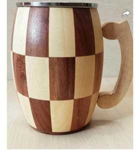 Eco-Friendly Polished Wooden Viking <b>Mug</b> with Hand Carved Engraving and Animal Design-Valentine's Day & Halloween Gift - Product Image 1