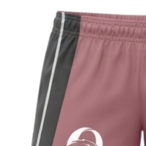Unisex Dusty Pink Gray Sublimated Netball Shorts Polyester <b>Athletic</b> Fit Sportswear Side Stripe Panel Match Training Clothing - Product Image 4