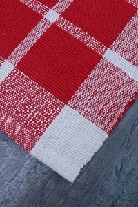 ชุดพรมผ้าฝ้ายลายสก็อตขนสั้นสไตล์สแกนดิเนเวียนพรมปูพื้นข้างโต๊ะสำหรับห้องนอนห้องนั่งเล่น - Product Image 2