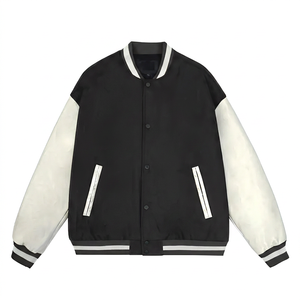 แจ็คเก็ตวาร์ซิตี้พรีเมียม ผ้าขนสัตว์หนา แขนหนัง แจ็คเก็ตเบสบอลแบบ Letterman ปักลายเชนิลล์ตามสั่ง เสื้อผ้าแฟชั่นสตรีทแวร์ - Product Image 5