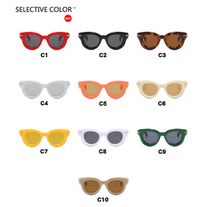 Personality Thick <b>Frame</b> Sunglasses 2024 Trend Round Sunglasses Fashion Concave Shape Sunblock Sunglasses - Product Image 4