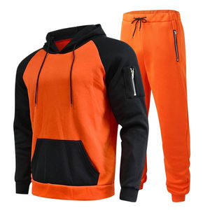 Wholesale Price Winter Streetwear Solid Tracksuit Hooded Drawstring <b>Jacket</b> Jogger Set Lightweight Athletic Sportswear Training - Product Image 1