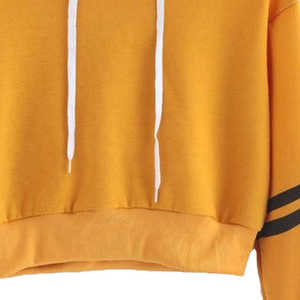 เสื้อครอปท็อปมีฮู้ดสำหรับผู้หญิง สไตล์ล่าสุด ผ้าฝ้าย 100% แขนยาว ใส่สบายๆ ในฤดูหนาว สำหรับผู้ใหญ่ ไซส์พลัส ราคาประหยัด - Product Image 5