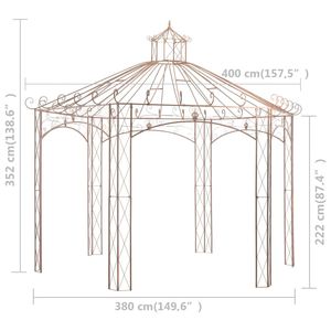 Pavilion Antique Brown Wrought Iron <b>Large</b> Ornaments Elegant Outdoor Pergola <b>Gazebo</b> or Pavilion - Product Image 6