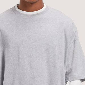 เสื้อยืดผู้ชายแขนสองชั้น ผ้าคอตตอน 100% ทรงหลวม แห้งเร็ว ระบายอากาศดี สวมใส่ง่าย รับสกรีนโลโก้ด้านหน้า - Product Image 5