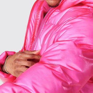 New Arrival 2025 Front <b>Zipper</b> Stand Collar Long Sleeves Side <b>Pocket</b> 100% Nylon Puffer <b>Jacket</b> Men New Design - Product Image 4