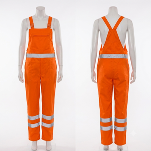 Women High Visibility Bib <b>Pants</b> 300D Polyester Oxford 240 GSM Waterproof Reflective Neon Yellow <b>Black</b> Custom Logo Heat Transfer - Product Image 6