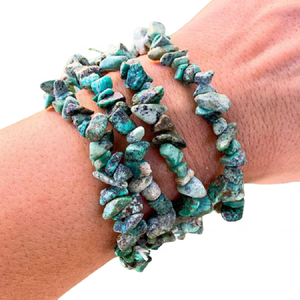 High Quality Chip <b>Bracelet</b> Natural African Turquoise Chip <b>Bracelet</b> Crystal Stone Chip Gemstone Women <b>Bracelet</b> Wholesaler - Product Image 5