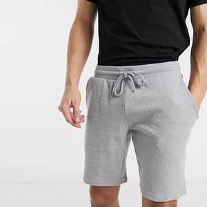 Men's Gray Cotton Bermuda <b>Shorts</b> Mid Waist Elastic With Pockets Casual Style Breathable Knitted Fabric - Product Image 3