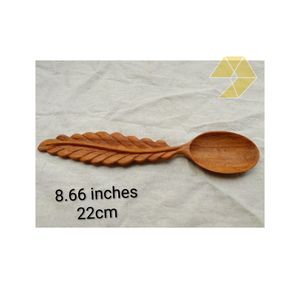 Wooden Spoon Fan-Shaped Long Handle Japandi Design Eco-Friendly <b>Mirror</b> Polish 16cm 30cm Shelf Life <b>Vintage</b> <b>Sales</b> Set Dinner - Product Image 3