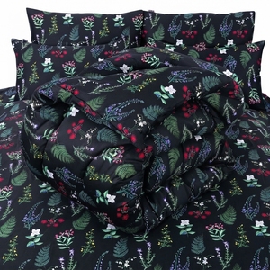 Midnight Bloom Satin <b>Comforter</b> <b>Set</b> 100% Cotton Percale T-150 All-Season Breathable Home Use - Product Image 4