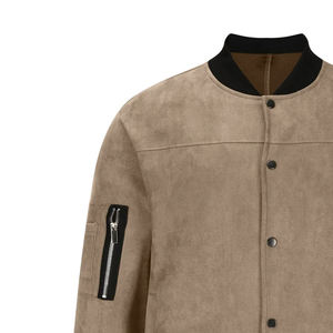 PREMIUM <b>MEN</b> CUSTOM VARSITY <b>JACKET</b> WHOLESALE VINTAGE FAUX SUEDE <b>BASEBALL</b> <b>JACKET</b> WITH SLEEVE ZIPPER POCKET - Product Image 5
