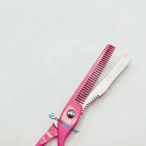 Ciseaux de barbier de haute qualité, en acier inoxydable, couleur rose, avec logo personnalisé et emballage - Product Image 3