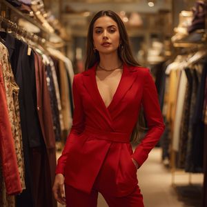 Conjunto de Moda Rojo para Mujer, Vestido Elegante Informal para Fiesta, Ropa Elegante para Damas, Suministro al por Mayor OEM - Product Image 2