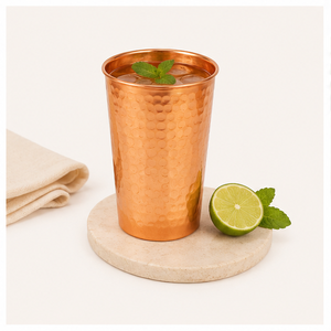 Pure <b>Copper</b> Hammered Tumbler for Ayurvedic Health Benefits Handcrafted Eco-Friendly Drinking Water Glass Metal <b>Cup</b> - Product Image 6