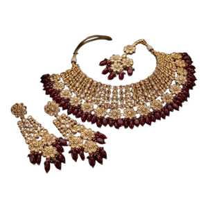 Parure de bijoux de luxe plaqué or avec collier en cristal, boucles d'oreilles, bague et bracelet – Cadeau de mariage pour femme, idéal pour les soirées et mariages - Product Image 1