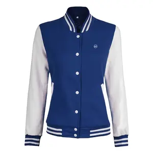 Fácil de estilo Casual Inspirado en las chaquetas universitarias de la vieja escuela con mangas de cuero chaqueta de béisbol de cuerpo de lana Letterman